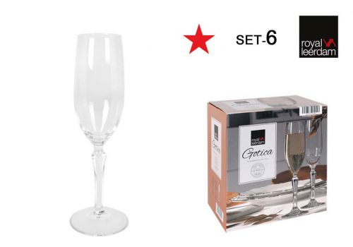 Y Set 6 Copas Champagne 21cl Gotica — referência 7610G21S