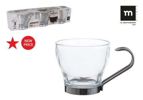 Y > Ek Set 3 Vasos Cafe 100cc Amberg La — referência 832020B2