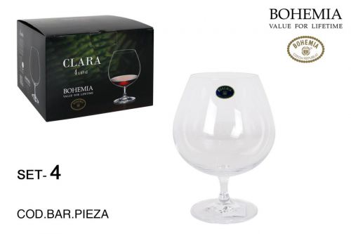 Set 4 Copos De Conhaque Bohemia 690ccclara