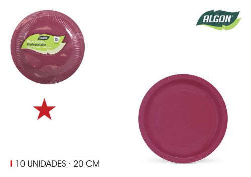 Set10 Placa De Cart+o Borgonha 20cm Algon