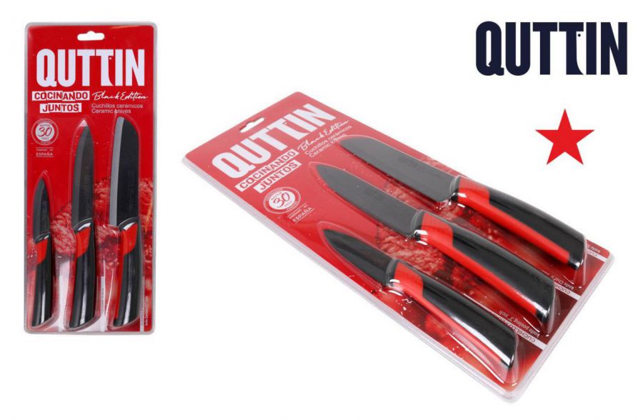 Y Set Cuchillos Ceramicos Quttin Blac