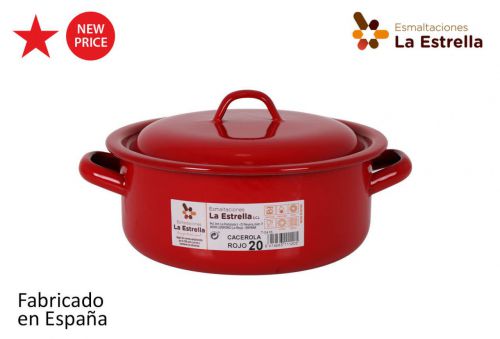 Y Cacerola Esmaltada C/Tapa 20cm Rojo
