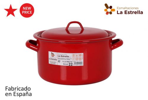 Y Olla Recta C/Tapa 22cm  Rojo