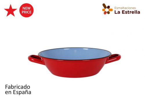 Y Paellera Honda Bordonada 28cm Rojo