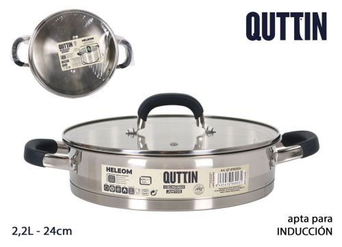 Cacerola Baja Ac Ind.24cm/0.8mm/2.2l Qtheleom