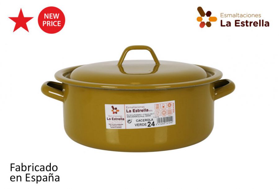Y Cacerola Esmaltada C/Tapa 24cm Verde