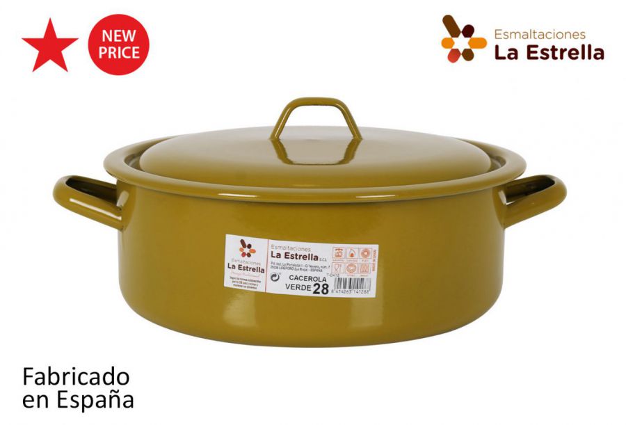 Y Cacerola Esmaltada C/Tapa 28cm Verde — referência 217140128