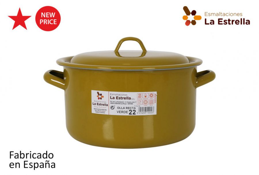 Y Olla Recta C/Tapa 22cm  Verde