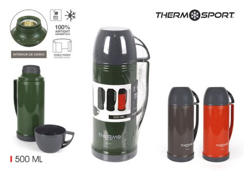 Garrafa Vacuo Plast. C/Copo 050l Thermosport