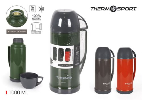 Garrafa Vacuo Plast. C/Copo 1l Thermosport