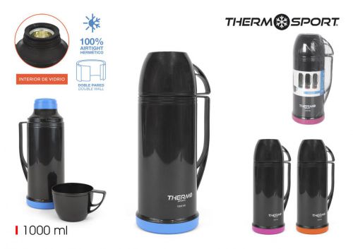 Garrafa Vacuo Plast. C/Copo 1l Thermosport