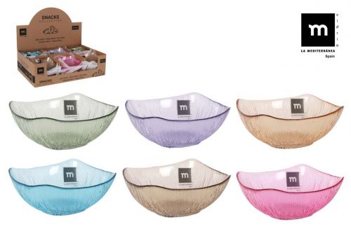 Tigela Vidro  Snacks Cores   14 X 55cm