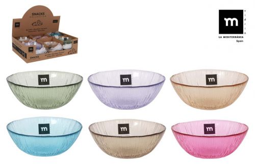 Tigela Vidro  Snacks Cores   13 X 5 Cm