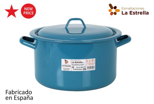 Y Olla Recta C/Tapa 26cm  Turquesa
