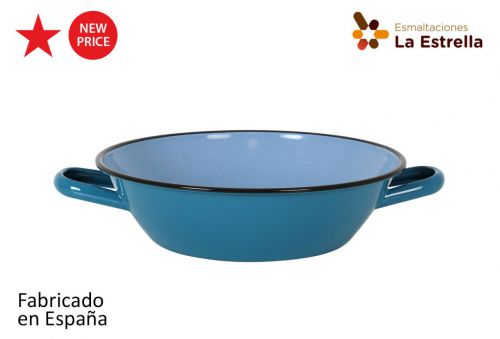 Y Paellera Honda Bordonada 28cm Turquesa