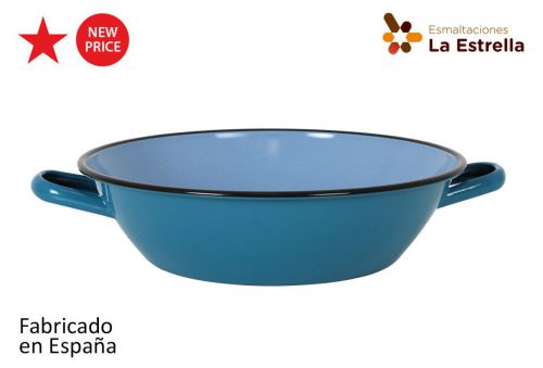 Y Paellera Honda Bordonada 32cm Turquesa