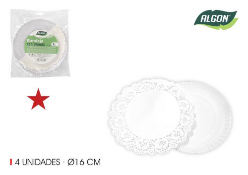 Bandeja De Cartao Com Blonda Algon — referência BA01043175321