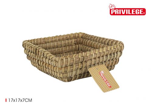 Prb Cesta Conica Mimbre Cuadrada 17x17x7cm
