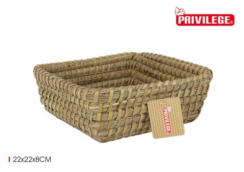 Prb Cesta Conica Mimbre Cuadrada 22x22x8cm