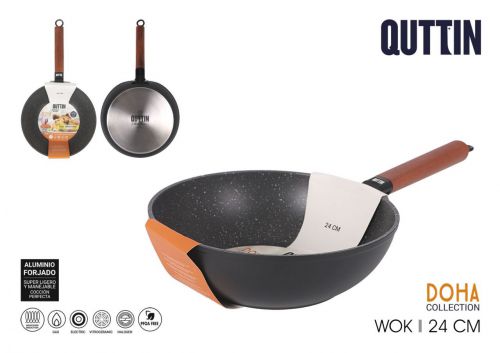 Wok 24cm Alum. Forj. Completo Doha Quttin