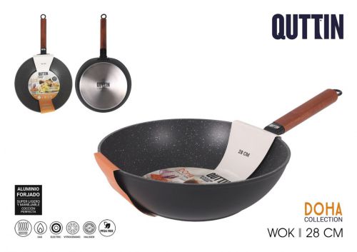 Wok 28cm Alum. Forj. Full Doha Quttin