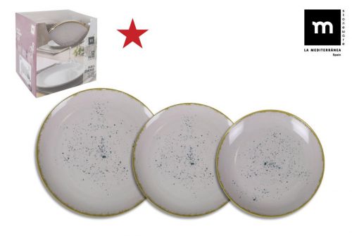 Louça 12pcs Neda Monaco Ivory Lustroso — referência LM-NED26140