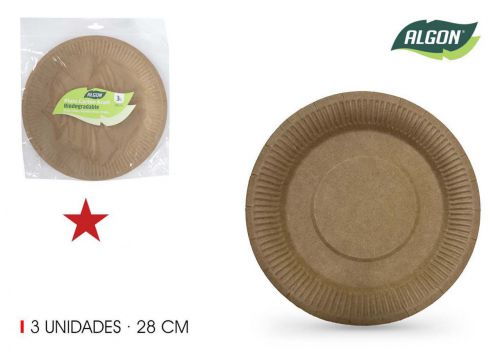 Set3 Placa De Cartao Redondo 28cm Algon