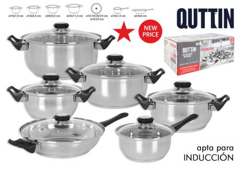 Y Bateria Cocina 12pc Acero Induccion Genova