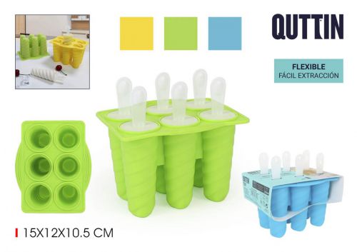Molde Para 6 Gelados De Silicone Quttin — referência BQ01042876362