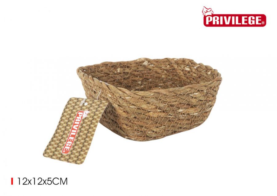 Cesta Mimbre Cuadrada  12x12x5cm Privilege