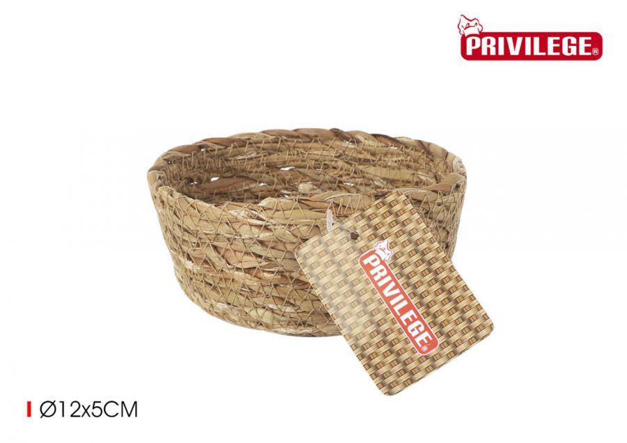 Cesta Mimbre Redonda  12x5cm Privilege