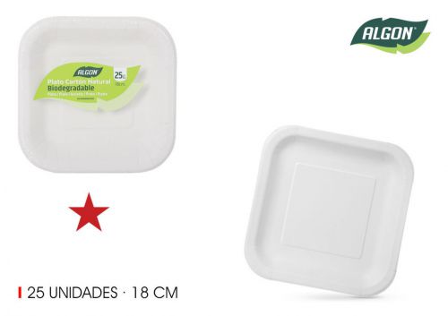 Set25 Placa Quadrada De Cartao Natural 18cm Algon — referência BA01054076952