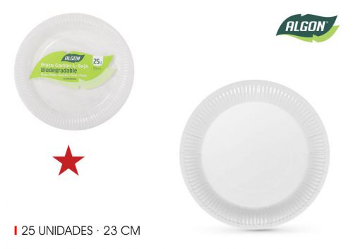 Set25 Placa De Cartao Redondo 23cm Algon