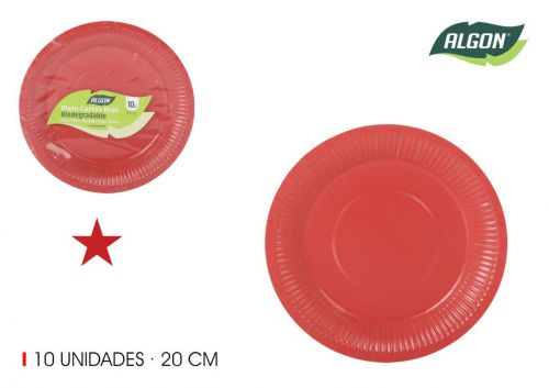 Set10 Placa De Cartao Vermelho 20cm Algon — referência BA01054076982