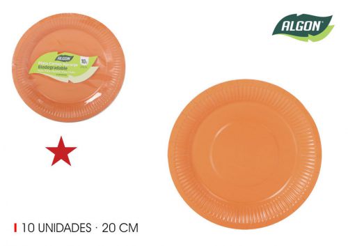 Set10 Placa De Cartao Laranja 20cm Algon