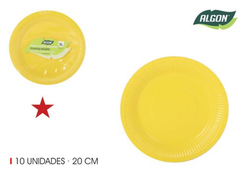 Set10 Placa De Cartao Amarelo 20cm Algon