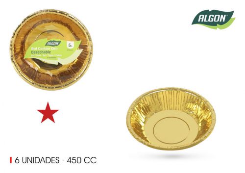 Tigela  De Cartao Ouro Redondo 450cc Algon — vista 1
