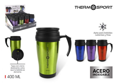 48 Caneca Viagem 400ml Cores Metalicas Thermos — referência BY01032776352