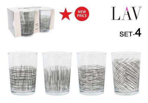 Ybdg392ub4046set 4 Vasos Sidra 520cc Black Li — referência DR20012