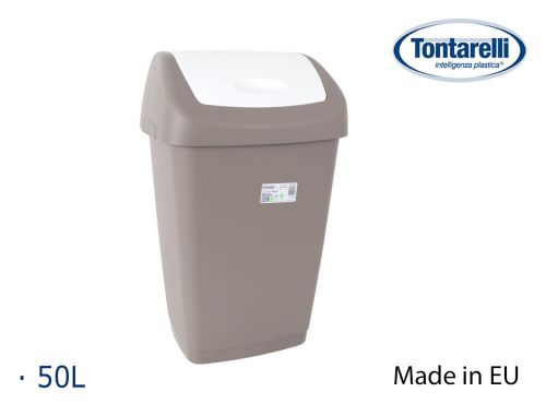 Lixeira Cinza De 50 Litros Com Tampa Branca. Auror — referência 8101375CACE