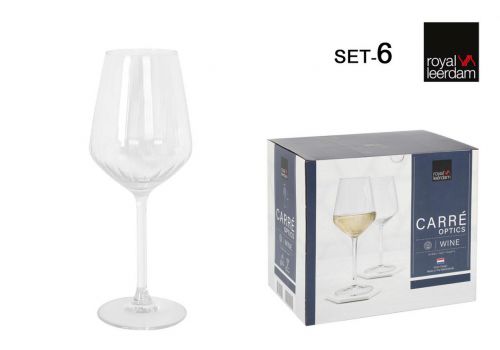 Conjunto De 6 Taças De Vinho 385cl Carre Optics — vista 1
