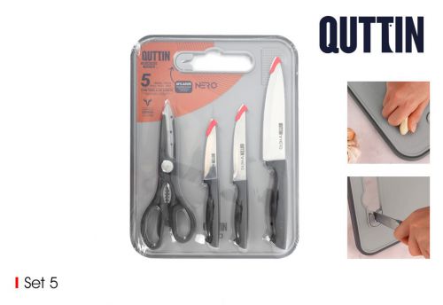 Conjunto De 5 Peças Com Facas Tesoura E Tábua De — vista 1