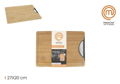 Tábua De Corte De Bambu Com Alças 27x20cm Masterch — vista 1