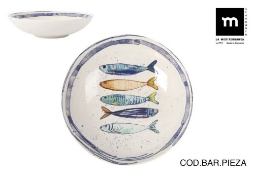 Prato Fundo 21cm Peixe Mènaco Brilho — referência PEI26102