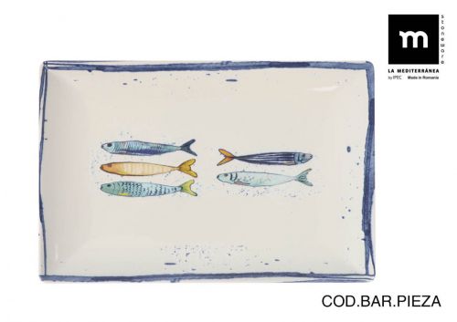 Travessa Retangular 30x20cm Peixe Elite Gloss