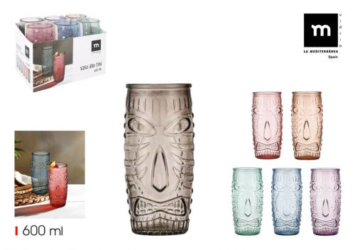 Vidro Tiki 600ml Cores La Mediterranea — referência BY02012177954