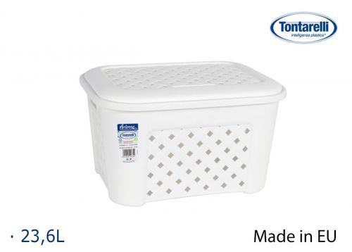 Cesto Roupa C/Tampa 23.6 L Arianna Bla