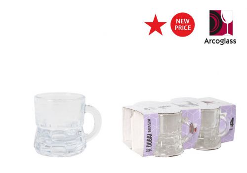 Y Set 4 Vasos Chupito 30cc C/Asa Dubai Ag