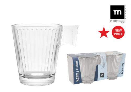 Y Set 2 Tazas Cafe C/Leche 21cl Napoli Lineal