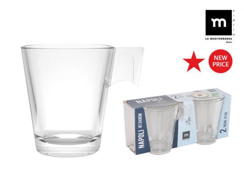 Y Set 2 Tazas Cafe C/Leche 21cl Napoli Liso